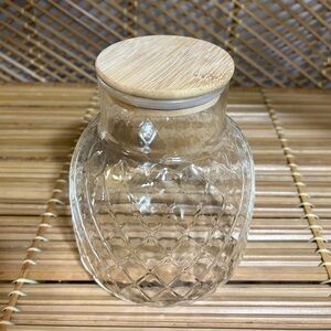 ⭐️Free With Any Purchase! Textured Glass Cannister with Wooden Lid